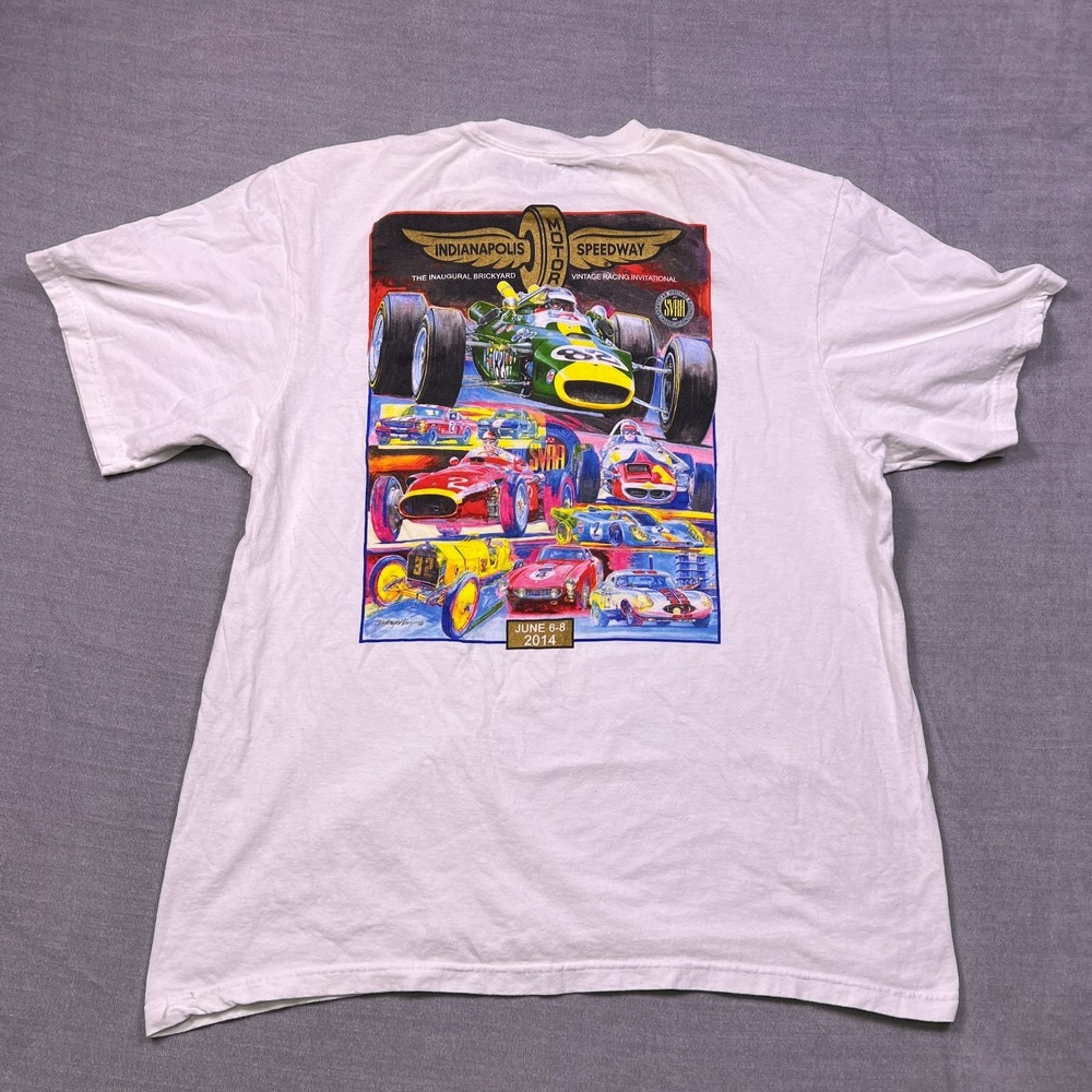 Indianapolis Motor Speedway Mens White Brickyard Racing T-Shirt Size XL